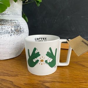 Starbucks Sign Language ASL Coffee Mug NEW